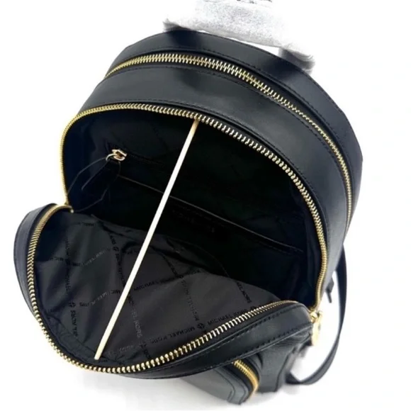 Michael Kors Medium Jaycee Backpack Black/Gold - Picture 8 of 11